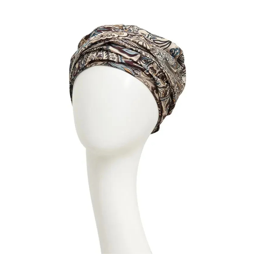 turban-milena-antique-paisley-petrol-matase6325 Turban Milena, Antique Paisley Petrol, Matase - imagine 3
