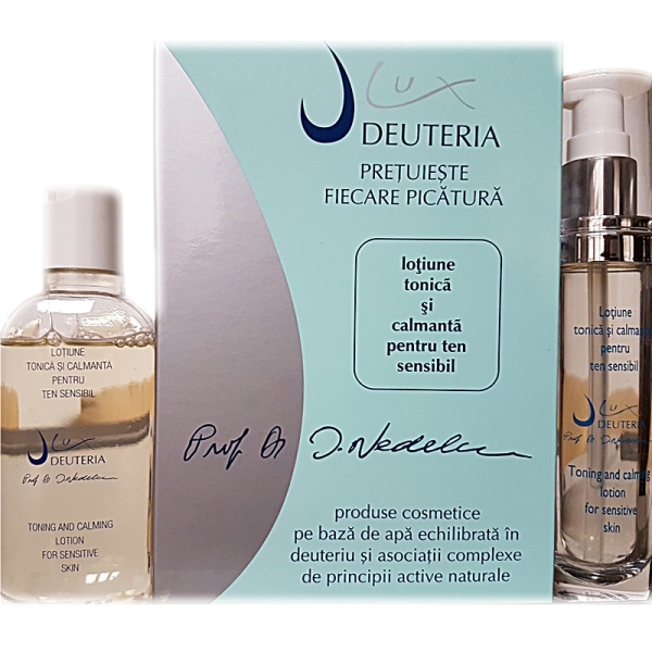 DEUTERIA COSMETICS Set lotiune tonica si calmanta pentru ten sensibil