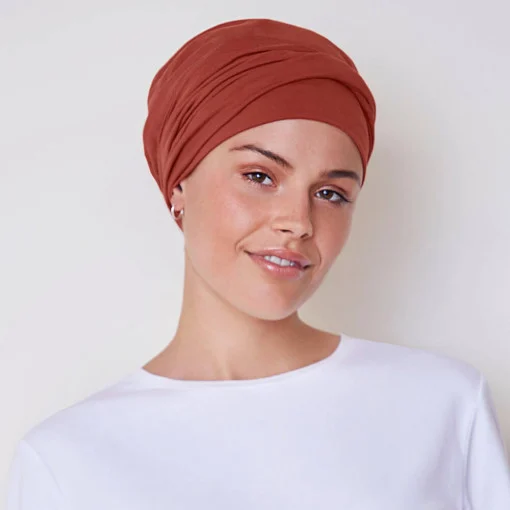 EMMY turban, Dusty Red, Bumbac Vascoza_1