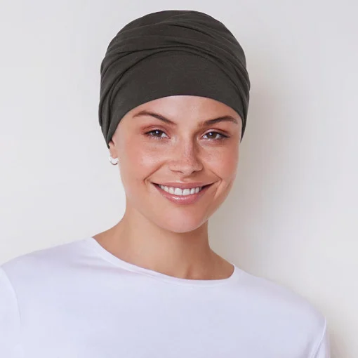 ZOYA • V turban, Dusky Mole, Bumbac Vascoza_1 ZOYA V turban, Dusky Mole, Bumbac Vascoza - imagine 1