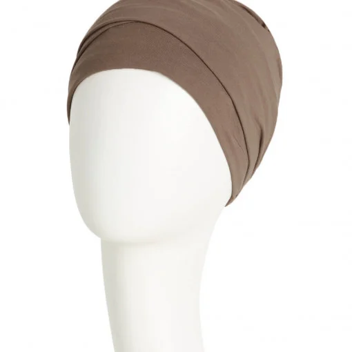 ZOYA • V turban, TEAK BROWN, Bumbac Vascoza_2 ZOYA V turban, TEAK BROWN, Bumbac Vascoza - imagine 2