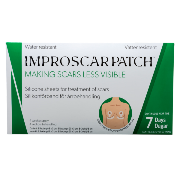 Improscar Patch Breast Reduction - Pachet 8 plasturi rotunzi 8cm, 8 plasturi 8x3cm si 8 plasturi 20x3cm