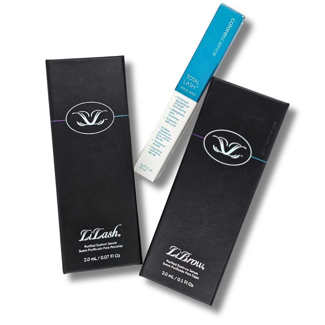 Pentru site 2 bg alb LASH & BROW POWER TRIO – LILASH & LIBROW + COLORESCIENCE TOTAL LASH MASCARA - imagine 1