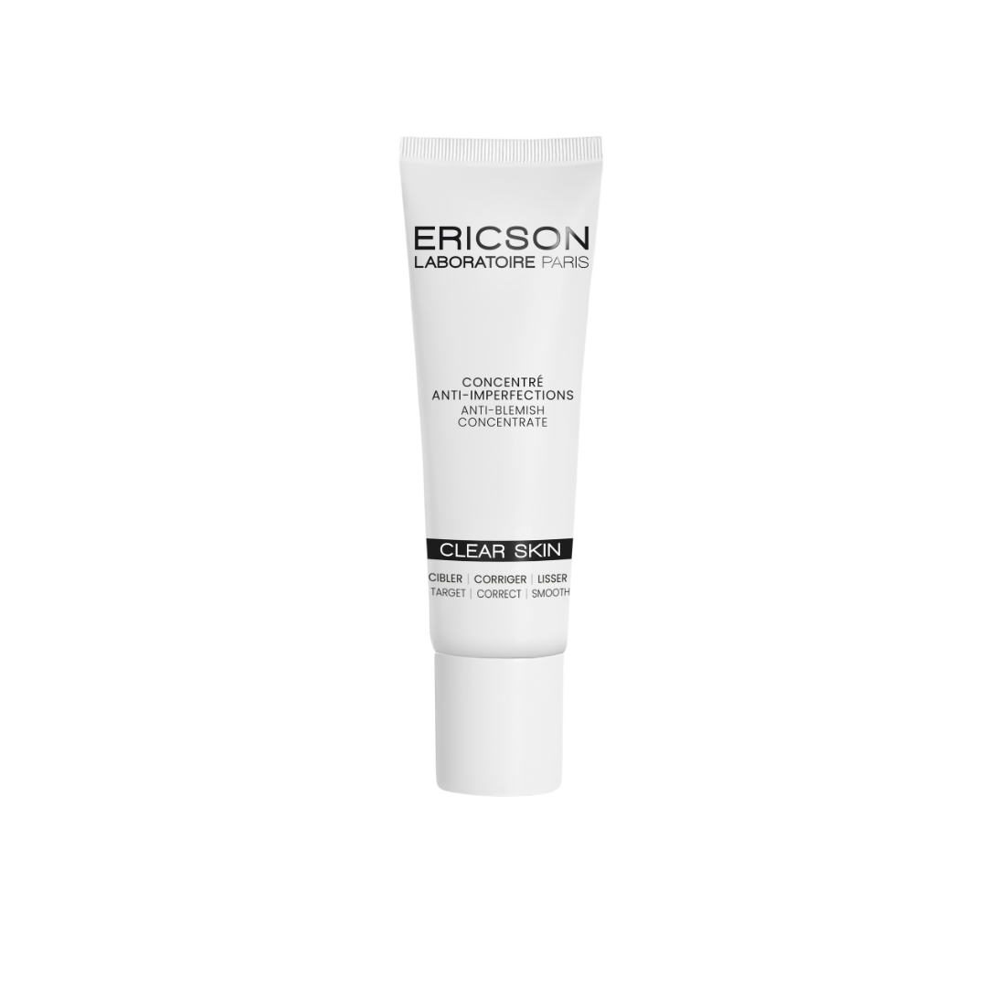 E1337 Clearskin ANTI-BLEMISH CONCENTRATE Ericson Laboratoire Clearskin Anti-Blemish Concentrate – Ser anti-imperfecțiuni cu acid salicilic, niacinamidă și bakuchiol, 30 ml - imagine 1